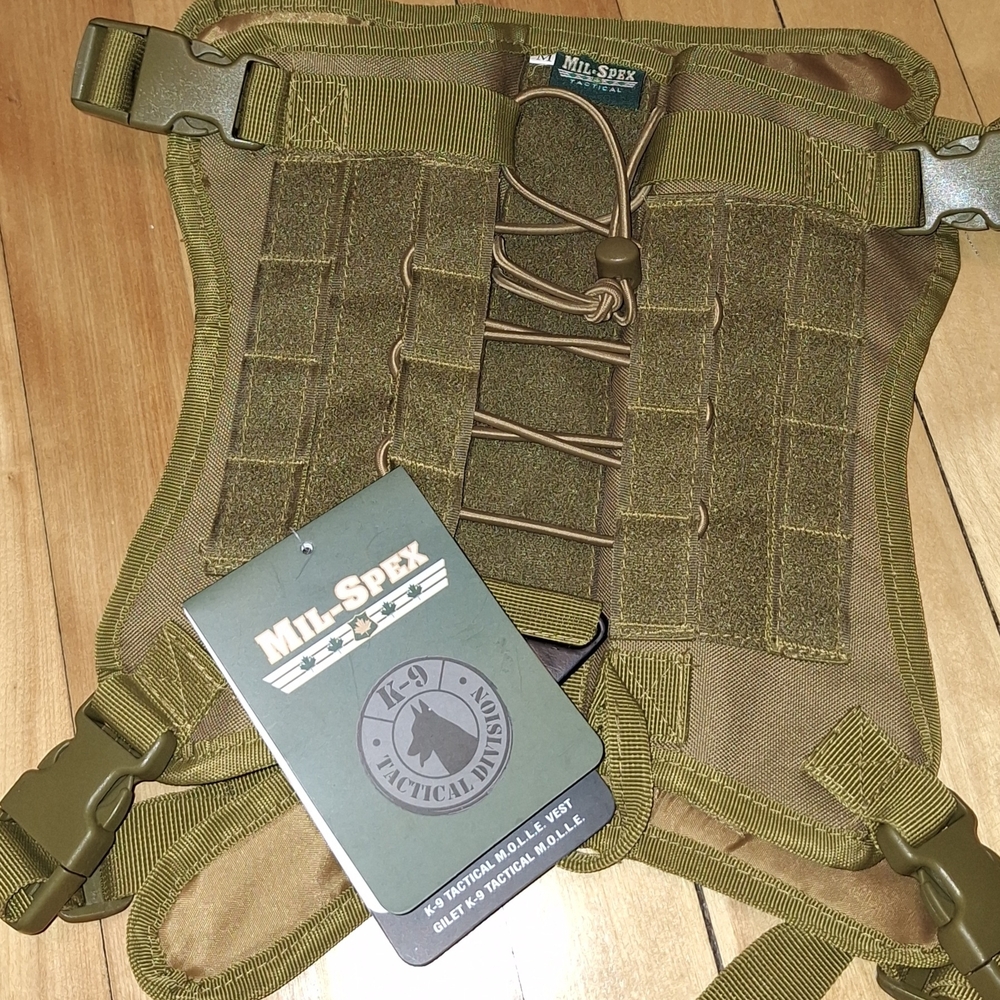 Olive Tactical Dog Molle Vest Harness